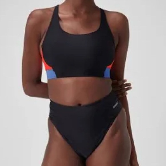 Women's Colourblock Crop Top Black